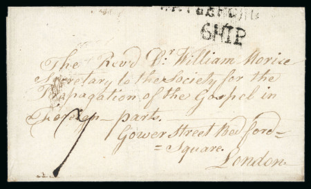 Stamp of Ireland » Pre-Stamp Postal History » Independant Post Office Period - 1784-1831 1790 (November 13th) Folded lettersheet showing an unframed "SHIP" in black and matching "WATERFORD"