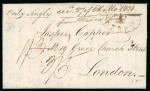 Stamp of Ireland » Pre-Stamp Postal History » Independant Post Office Period - 1784-1831 1808 (May 5th) Folded entire from USA with a Crowned double oval "SHIP LETTER / DERRY" hs