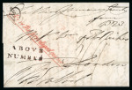 Stamp of Ireland » Pre-Stamp Postal History » Independant Post Office Period - 1784-1831 1823 entire showing the distinctive Dublin underlined italic "Above the privileged number" in red