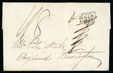 Stamp of Ireland » Pre-Stamp Postal History » Independant Post Office Period - 1784-1831 1810 (December 6th) Folded entire from Dublin to Warrington,