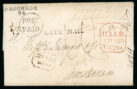 Stamp of Ireland » Pre-Stamp Postal History » Independant Post Office Period - 1784-1831 1820 (January 21st) Folded entire sent from Drogheda