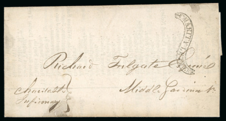Stamp of Ireland » Pre-Stamp Postal History » Independant Post Office Period - 1784-1831 1823 (January 6th) Printed notice sent locally showing a black scroll type "CHARITY LETTER"