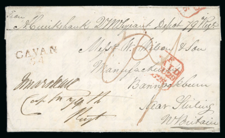Stamp of Ireland » Pre-Stamp Postal History » Independant Post Office Period - 1784-1831 1826 (August 28th) Soldiers folded lettersheet from Cavan