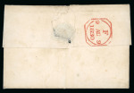 Stamp of Ireland » Pre-Stamp Postal History » Unified Post Period - 1827-1839 1830 (August 6th) Folded entire with clear red oval "TOO LATE / For The / MORNING MAIL"