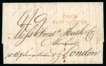 Stamp of Ireland » Pre-Stamp Postal History » Unified Post Period - 1827-1839 1829 (March 21st) Folded entire from Santiago de Cuba showing a red two line "COVE SHIP • LETTER"