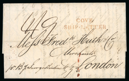 Stamp of Ireland » Pre-Stamp Postal History » Unified Post Period - 1827-1839 1829 (March 21st) Folded entire from Santiago de Cuba showing a red two line "COVE SHIP • LETTER"