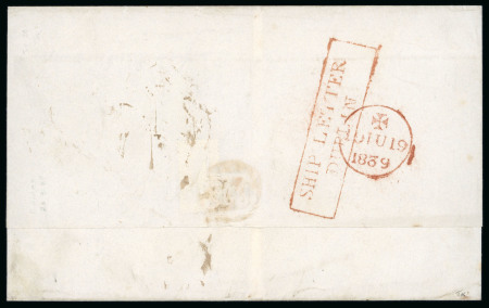 Stamp of Ireland » Pre-Stamp Postal History » Unified Post Period - 1827-1839 1839 (March 23rd) Folded letter sheet from Montevideo with long red framed "SHIP LETTER/DUBLIN"