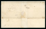 Stamp of Ireland » Transatlantic Mail to, from and via Ireland 1865 (December 31st) Unpaid folded entire with superb unpaid distinctive large black "S 2/-" handstamp