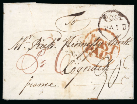 Stamp of Ireland » Pre-Stamp Postal History » Local Post Period - 1773-1840 1775 (September 11th) Small neat folded entire showing the second type circular Dublin "POST/PAID/D"