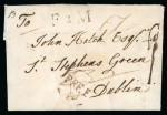 Stamp of Ireland » Pre-Stamp Postal History » Local Post Period - 1773-1840 1784 (January 27th) Folded entire from London to Dublin