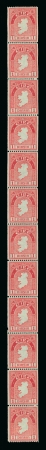 Stamp of Ireland » Definitives 1923 SE 1d red, vertical strip of 12, showing clearly the shifts between the clichée groups of three