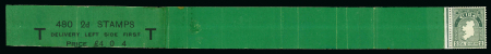 Stamp of Ireland » Definitives 1923 SE 2d blue-green, coil leader (T) (480), with one stamp attached horizontally to green paper
