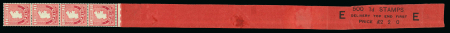 Stamp of Ireland » Definitives 1923 SE 1d red, coil leader (E) (500), with four stamps attached vertically to red paper, roll value £ 2.2.0