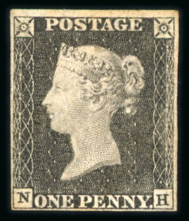 Stamp of Great Britain » 1840 1d Black and 1d Red plates 1a to 11 1840 1d black pl 1a NH with 4 close but clear margins, unused