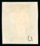 Stamp of Great Britain » 1840 1d Black and 1d Red plates 1a to 11 1840 1d black pl.4 OD with 4 margins and red MC, on 'bleute' paper