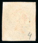 Stamp of Great Britain » 1840 1d Black and 1d Red plates 1a to 11 1840 1d black pl.4 FJ with 4 margins and full, centrally struck orange-red MC