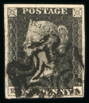 Stamp of Great Britain » 1840 1d Black and 1d Red plates 1a to 11 1840 1d black pl.5 DA state 2, used