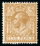 Stamp of Great Britain » Collections 1912-24 Royal Cypher mint range from 1/2d to 1s arranged as per S.G. Concise