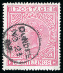 Stamp of Great Britain » 1855-1900 Surface Printed » 1867-83 High Values 1867-83 wmk Anchor 5s rose pl.4 fine used with neat Dundee (<mark>Scotland</mark>) cds