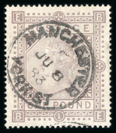 Stamp of Great Britain » 1855-1900 Surface Printed » 1867-83 High Values 1867-83 wmk Anchor £1 brown-lilac used with neat Manchester York St cds