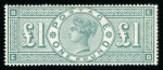 Stamp of Great Britain » 1855-1900 Surface Printed » 1887-1900 Jubilee Issue & 1891 £1 Green 1887-92 £1 green mint