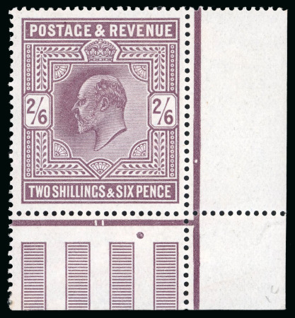 Stamp of Great Britain » King Edward VII » 1911-13 Somerset House Issues 1911-13 Somerset House 2s6d dull reddish purple mint corner marginal