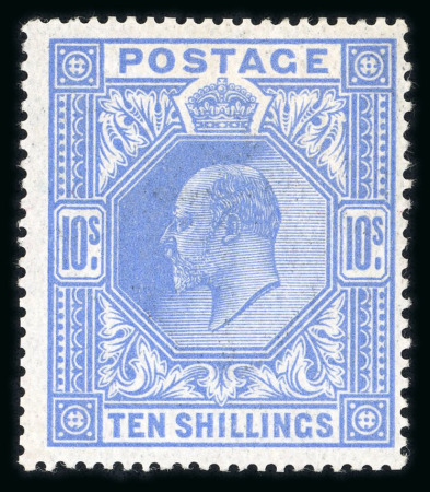 Stamp of Great Britain » King Edward VII » 1911-13 Somerset House Issues 1911-13 10s blue mint large part o.g., fine and fresh