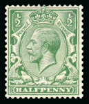 Stamp of Great Britain » King George V » 1912-24 Profile Head Issues 1913 Multiple Cypher 1/2d bright green and 1d dull scarlet mint