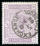 Stamp of Great Britain » 1855-1900 Surface Printed » 1883-84 & 1888 High Values 1883-84 2s6d lilac on blued paper fine used with Liverpool Exchange cds