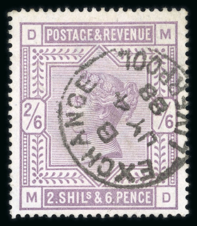 Stamp of Great Britain » 1855-1900 Surface Printed » 1883-84 & 1888 High Values 1883-84 2s6d lilac on blued paper fine used with Liverpool Exchange cds