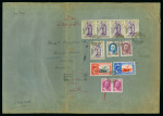 Stamp of Persia » 1925-1941 Riza Khan Pahlavi Shah (SG 602-O849) 1935ca. "POSTES IRANIENNES" on 3T in strip of four and single on large envelope sent registered