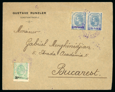 Stamp of Romania » Austrian Levant Post Offices » Romania Post Office in Constantinople 1896 Selection of four covers all with different frankings,