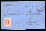 Stamp of Romania » United Principalities 1864-1865 Prince Cuza 20 Par. red, single, showing very large margins all