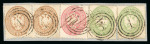Stamp of Romania » Austrian Levant Post Offices Galatz: 1863 LV 3s (2, one with tear), 1864 LV 5s and