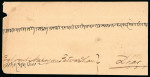 Stamp of Indian States » Dhar 1897-1900 1/2p black on red in strip of four with 2a black on yellow tied on reverse of envelope