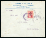 Stamp of Colombia » Airmails 1919, 2c carmine rose, position 2, used on First Experimental