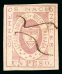 Stamp of Colombia 1859-66, group of 14 stamps mainly used