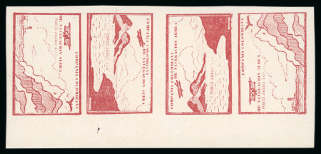 Stamp of Colombia » Airmails 1920, 10c red-brown, second setting, horizontal strip of four including tête-bêche