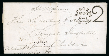 Stamp of Ireland » GB Used In Ireland 1841 (May 20th) Folded entire sent showing a superb strike of the distinctive Roscrea "2"