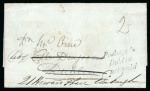 Stamp of Ireland » Pre-Stamp Postal History » Local Post Period - 1773-1840 1840 (February 18th) Folded entire with superb strike of the redirected italic "Postage to Dublin not paid"