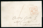 Stamp of Ireland » Pre-Stamp Postal History » Local Post Period - 1773-1840 1840 (April 22nd) Folded entire from Hollywood, showing on reverse the Late Fee diamond "FROM / 7. to 8. / PM" of Dublin