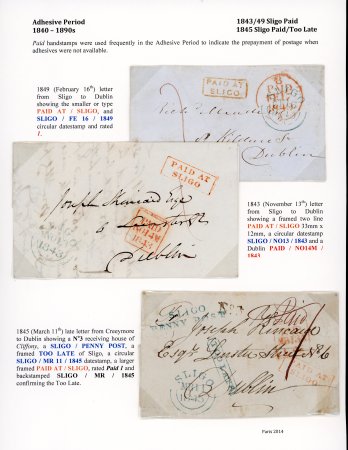 Stamp of Ireland » Pre-Stamp Postal History » Local Post Period - 1773-1840 1843-1849 Two folded entires and one envelope, all from Sligo