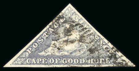 Stamp of South Africa » Cape of Good Hope 1855-63 Perkins Bacon 6d slate purple on blued paper,