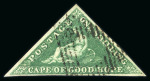 Stamp of South Africa » Cape of Good Hope 1855-63 Perkins Bacon 1s deep dark green on white paper, used