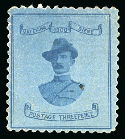 Stamp of South Africa » Mafeking 1900 Baden-Poowell 3d pale blue on blue, mint with