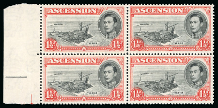 Stamp of Ascension 1938-53 Pictorial 1 1/2d black and vermilion, mint
