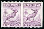Stamp of Canada » Newfoundland 1932-38 Pictorial 5c violet, mint nh imperforate between horizontal pair