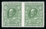 Stamp of Canada » Newfoundland 1932-38 Pictorial 2c green, mint n.h. imperforate between horizontal pair