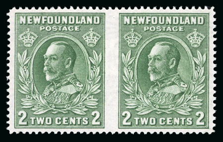 Stamp of Canada » Newfoundland 1932-38 Pictorial 2c green, mint n.h. imperforate between horizontal pair