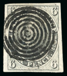 Stamp of Canada 1851 6d slate-violet, on laid paper, used with crisp